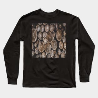 rustic country firewood log cabin lumberjack lumber wood Long Sleeve T-Shirt